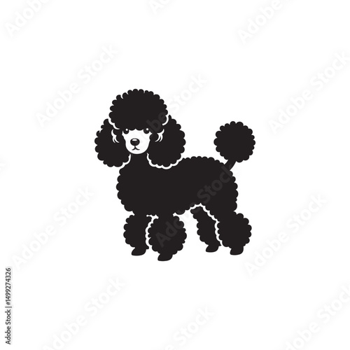**"Elegant Toy Poodle Vector Silhouette: Stylish Small Dog Design Featuring Curly Fur, Graceful Posture, and Playful Expression in Clean, Minimalist Style for Crafts and Digital Art"**
