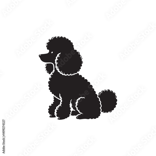 **"Elegant Toy Poodle Vector Silhouette: Stylish Small Dog Design Featuring Curly Fur, Graceful Posture, and Playful Expression in Clean, Minimalist Style for Crafts and Digital Art"**
