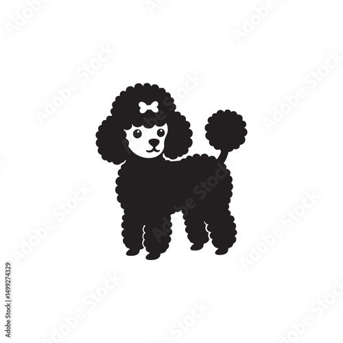 **"Elegant Toy Poodle Vector Silhouette: Stylish Small Dog Design Featuring Curly Fur, Graceful Posture, and Playful Expression in Clean, Minimalist Style for Crafts and Digital Art"**
