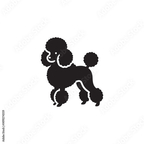 **"Elegant Toy Poodle Vector Silhouette: Stylish Small Dog Design Featuring Curly Fur, Graceful Posture, and Playful Expression in Clean, Minimalist Style for Crafts and Digital Art"**
