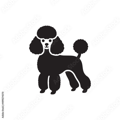 **"Elegant Toy Poodle Vector Silhouette: Stylish Small Dog Design Featuring Curly Fur, Graceful Posture, and Playful Expression in Clean, Minimalist Style for Crafts and Digital Art"**
