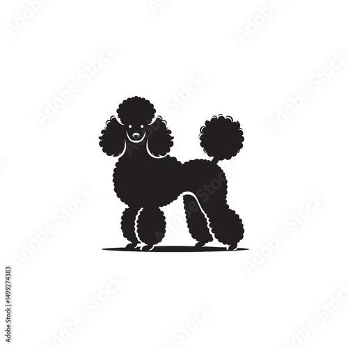 **"Elegant Toy Poodle Vector Silhouette: Stylish Small Dog Design Featuring Curly Fur, Graceful Posture, and Playful Expression in Clean, Minimalist Style for Crafts and Digital Art"**
