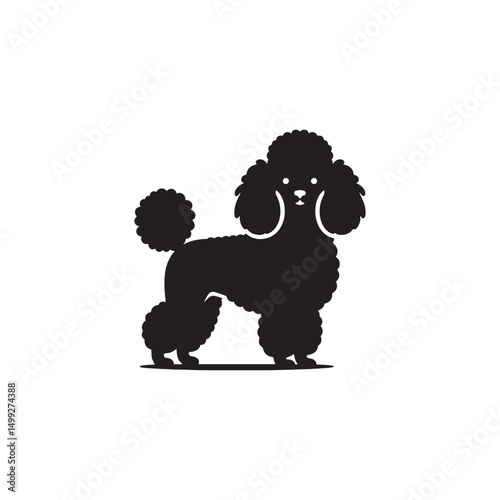 **"Elegant Toy Poodle Vector Silhouette: Stylish Small Dog Design Featuring Curly Fur, Graceful Posture, and Playful Expression in Clean, Minimalist Style for Crafts and Digital Art"**
