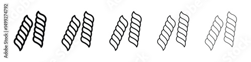 Pasta icon or logo illustration outline black style