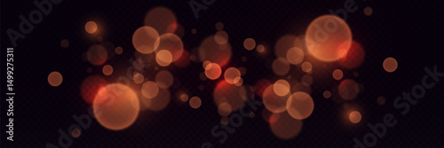 Magical glowing bokeh particles with bright lights.