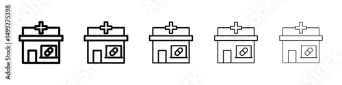 Pharmacy icon or logo illustration outline black style