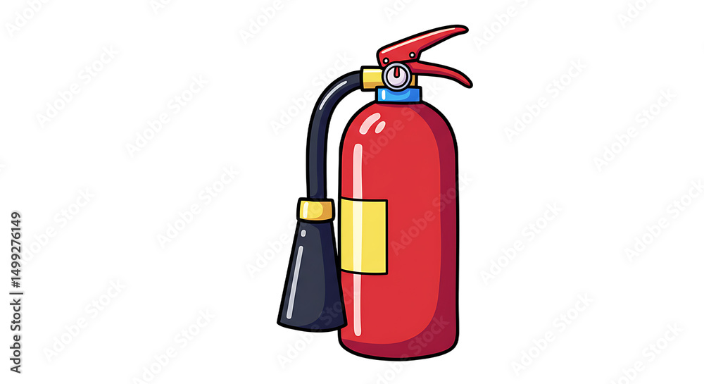 Fototapeta premium Red Fire Extinguisher Illustration