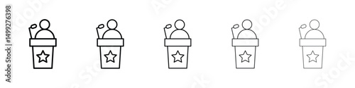Politician speaker icon or logo illustration outline black style