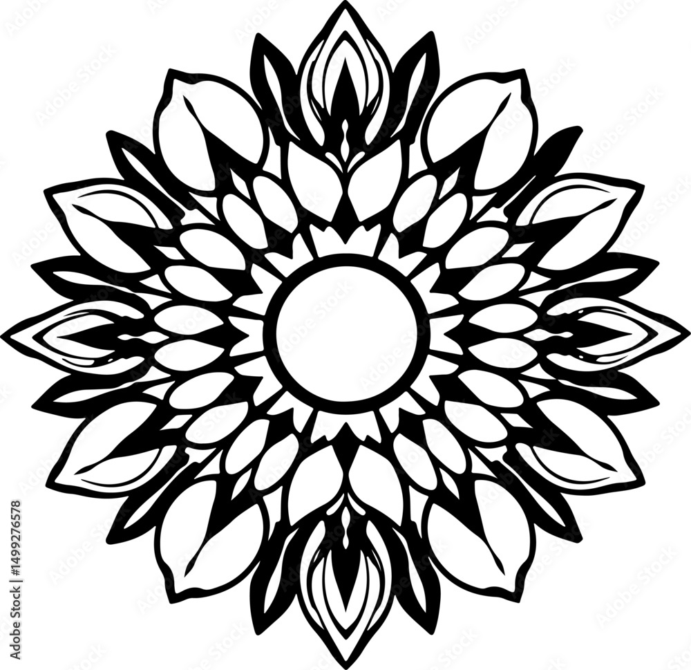 Fototapeta premium Elegant Lotus Flower with Spiritual Dots vector