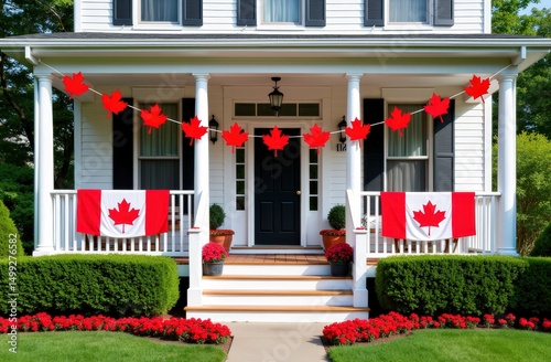 Decorated House for Canada Day Celebration