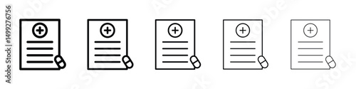 Prescription icon or logo illustration outline black style