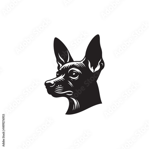 **"Distinctive Xoloitzcuintli Vector Silhouette: Sleek Mexican Hairless Dog Design Featuring Unique Profile, Smooth Coat, and Alert Stance in Clean, Minimalist Style for Crafts and Digital Art"**
