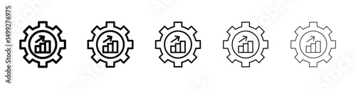 Productivity icon or logo illustration outline black style