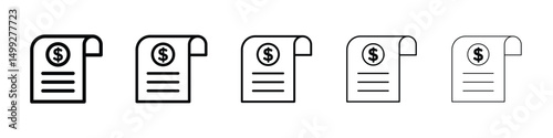 Receipt icon or logo illustration outline black style
