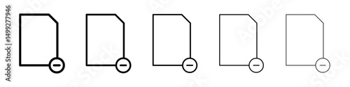 Remove file icon or logo illustration outline black style