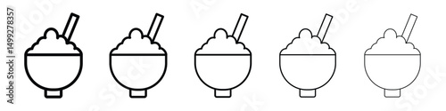 Rise Bowl icon or logo illustration outline black style