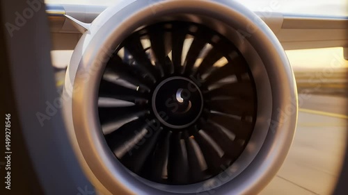 Jet Engine Close-Up: Aviation Power and Precision