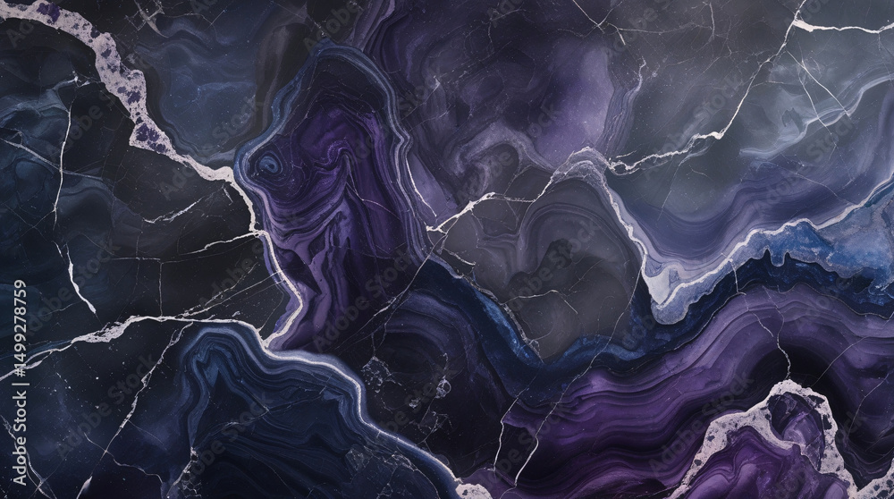 Fototapeta premium This image showcases a striking pattern resembling polished agate or marble. 