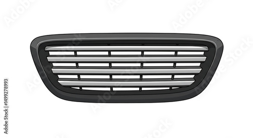Car grille with horizontal silver bars