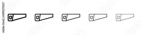 Saw icon or logo illustration outline black style