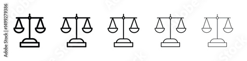 Scales of justice icon or logo illustration outline black style