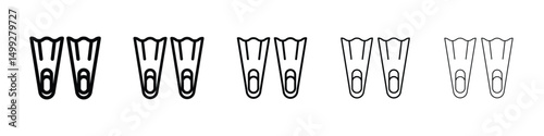 Scuba diving icon or logo illustration outline black style