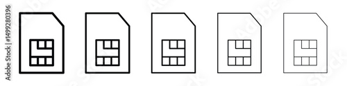 Sim card icon or logo illustration outline black style