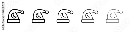 Sleeping Hat icon or logo illustration outline black style