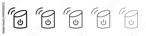 Smart speaker icon or logo illustration outline black style