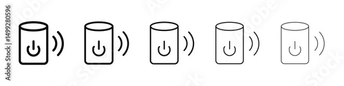 Smart speaker icon or logo illustration outline black style