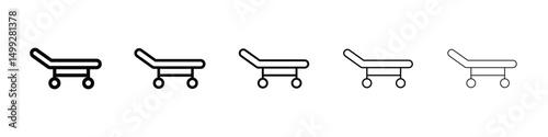 Stretcher icon or logo illustration outline black style