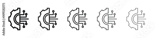 Technology icon or logo illustration outline black style