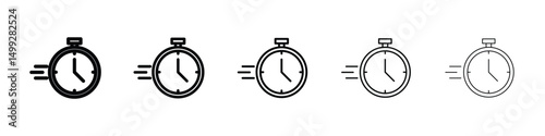 Time fast icon or logo illustration outline black style