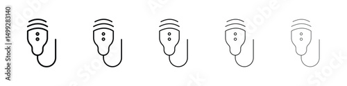 Ultrasound icon or logo illustration outline black style