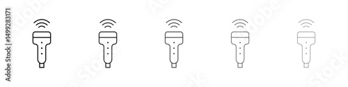 Ultrasound icon or logo illustration outline black style