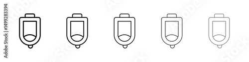 Urinal icon or logo illustration outline black style