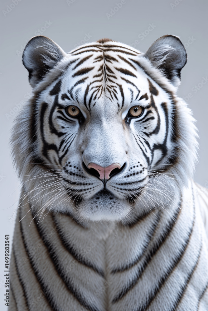 Fototapeta premium Close-Up of a White Tiger's Face