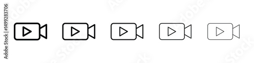 Video icon or logo illustration outline black style