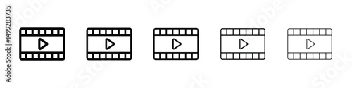 Video icon or logo illustration outline black style