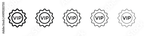 VIP icon or logo illustration outline black style