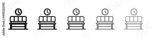 Waiting Room icon or logo illustration outline black style