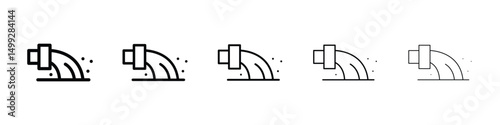 Waste water icon or logo illustration outline black style