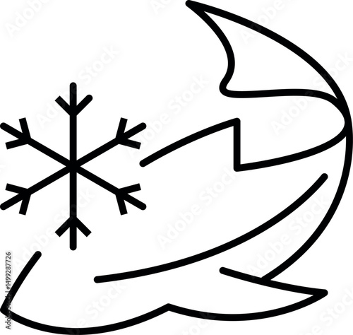 Frozen Fish Outline Sign for Graphic and Web Design, Apps, Adverts, Various Cards