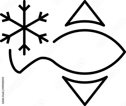 Frozen Fish Minimalistic Linear Pictogram for Web and Graphic Design, Apps, Banners, Social Network and Cards