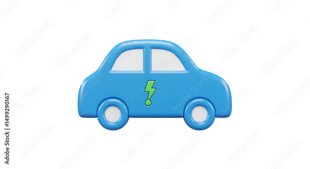 Fototapeta premium Electric Car Icon Illustration