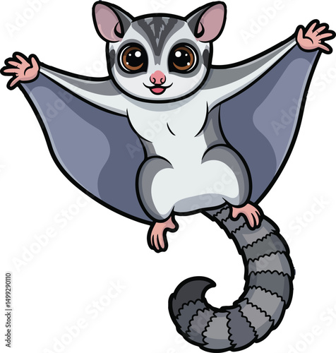 Sugar Glider Vector Art and Silhouette