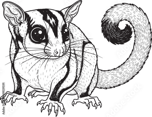 Sugar Glider Vector Art and Silhouette
