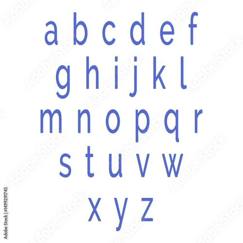 blue design lowercase alphabet 