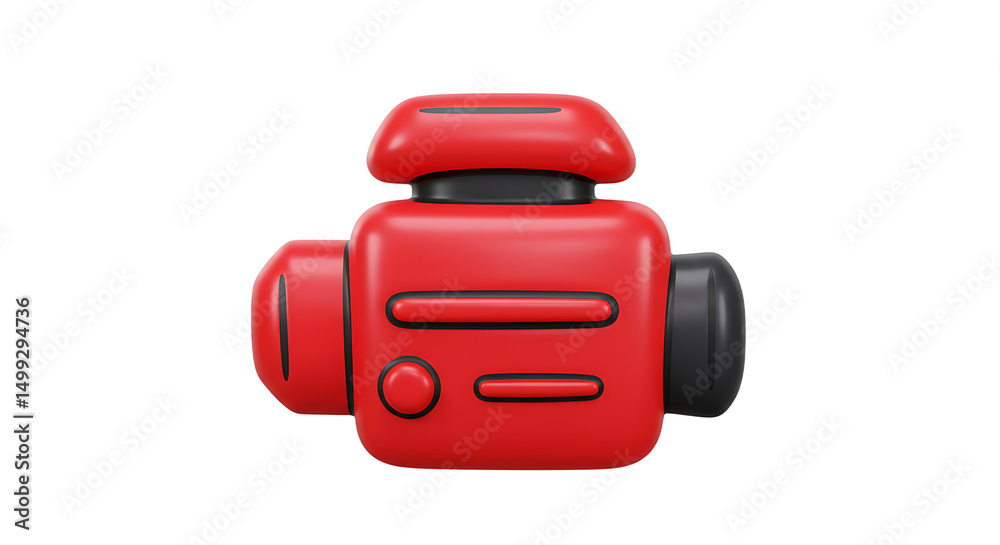 Fototapeta premium Red Isometric Engine Illustration