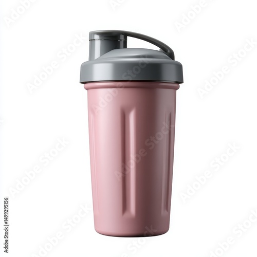 Wallpaper Mural Foldable Silicone Shaker in Pastel Pink with Translucent Lid - Photorealistic Rendering on White Background Torontodigital.ca